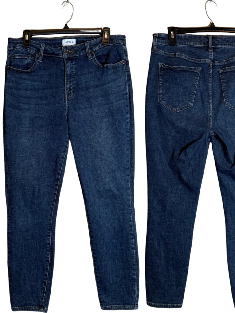 Pistola Ankle Slim Denim Jeans Women's 31 Medium Wash Minimalist Skinny Mid-Rise